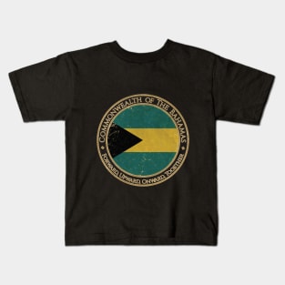 Vintage Commonwealth of The Bahamas USA North America United States Flag Kids T-Shirt